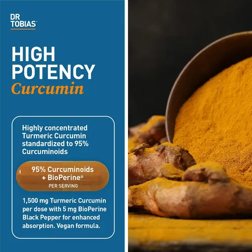 Vista 2 de Dr. Tobias Aceite de pescado Omega 3, 2000 mg y curcumina de cúrcuma, 95% curcuminoides, promueve la salud general con apoyo antioxidante