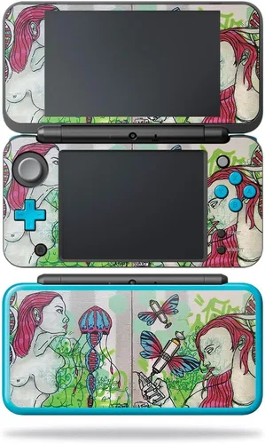 Vista 4 de MightySkins Skin compatible con Nintendo 2DS XL - Negro abstracto Funda protectora de vinilo duradera y única Fácil de aplicar, quitar y cambiar