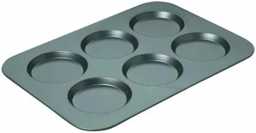 Vista 13 de Chicago Metallic Molde profesional antiadherente para magdalenas de 6 tazas, haz hasta 6 magdalenas grandes, cupcakes, quiches, huevos y más, 14 x