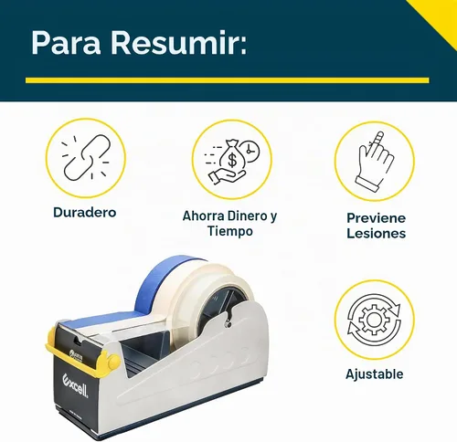 Vista 6 de Excell ET-337 Dispensador de Cinta de Escritorio de Acero para Trabajo Pesado (3 Pulgadas de Ancho) con Cubierta de Hoja de Seguridad, Dispensador