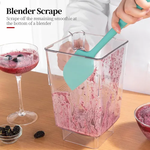 Vista 8 de Juego de 3 espátulas de silicona resistentes al calor, 600 ºF, utensilios de cocina antiadherentes sin BPA para mezclar sin costuras, plegar, raspar