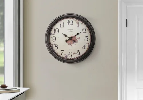 Vista 2 de Monarch Specialties I 9042 Relojes, 20" redondo, reloj de pared, marrón, de transición