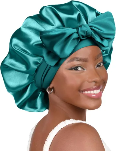 Vista 6 de YANIBEST Gorro de seda ajustable para mujeres durmientes, gorro de satén de doble capa que reduce la fricción y evita el encrespamiento y el cabello