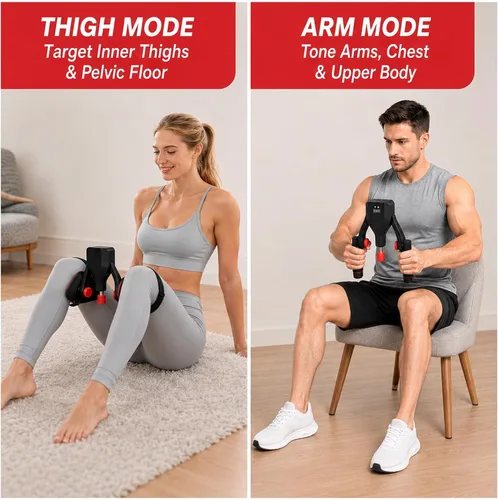 Vista 2 de Ejercitador de muslos internos profesionales para hombres y mujeres, 20-110 libras de Kegel ajustable y entrenador muscular del suelo pélvico