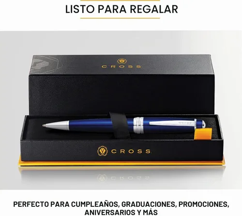 Vista 5 de Cross Bailey Bolígrafo recargable presentado en una caja de regalo premium, punta media, tinta negra, azul