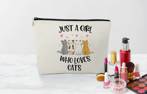 Vista 3 de EXUQO FP-BT-HZB-solo una chica-CosmeticBags, Gatos, Bonito y temático