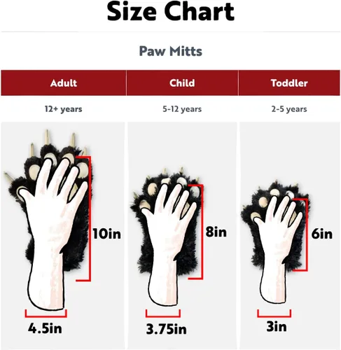 Vista 7 de Lazy One - guantes de pata de animal para adultos y niños