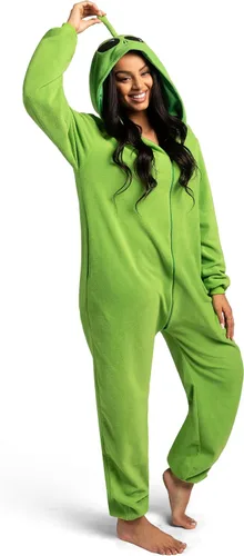 Vista 7 de Spooktacular Creations Unisex Adult Alien Pajama Plush Costume with Hat for Dress Up Role Play Party Halloween Costume