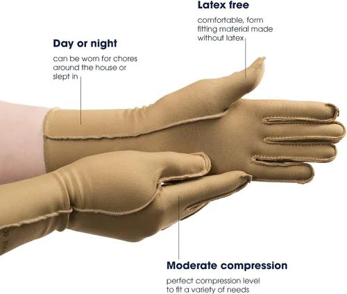 Vista 2 de Guantes terapéuticos de compresión isotoner, con dedos completos, unisex