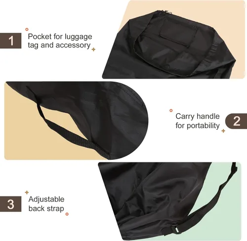 Vista 3 de LIHAO Bolsa de viaje para cochecito, bolsa de control de puerta para asiento de automóvil, bolsa de transporte de viaje impermeable, 600D Oxford