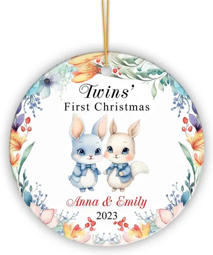 Vista 8 de Adorno personalizado de primera Navidad para nieta 2023, adorno de unicornio, personalizado para bebé, regalos de nieta, recuerdo de bebé