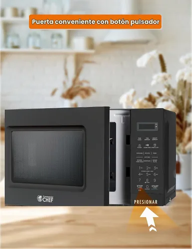Vista 5 de Microondas Commercial CHEF de 0.7 pies cúbicos con 10 niveles de potencia, microondas de 700 W con pantalla digital, con cerradura de seguridad
