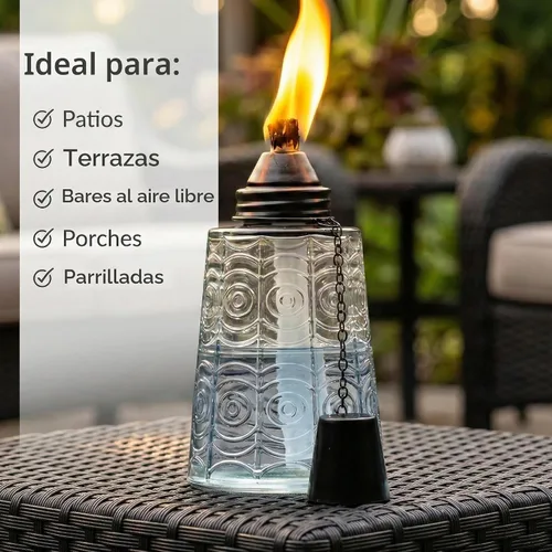 Vista 2 de Seraphic Antorchas de citronela para decoración de mesa de patio exterior Transparente