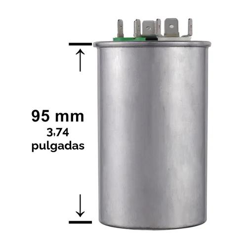 Vista 3 de BOJACK 40+7.5 uF 40/7.5 MFD ±6% 370V/440V CBB65 Condensador de arranque circular de doble ejecución para funcionamiento del motor de CA o arranque