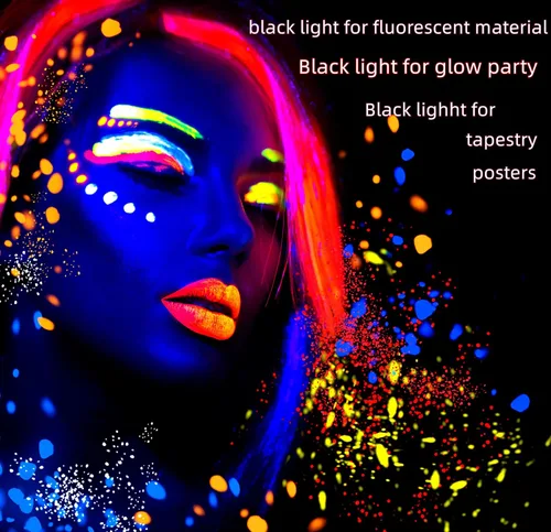 Vista 5 de Barra de Luz Negra 10W 1 pie LED Luz Negra UV para Póster de Tapiz Fluorescente, Pintura Corporal, Fiesta Brillante, Tiras de Luz UV para Gabinete