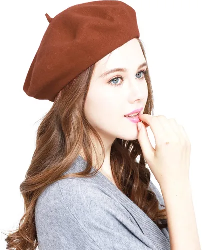 Vista 11 de WW004 Invierno 100% Lana Cálida Arte Francés Vasco Boina Tam Beanie Cap