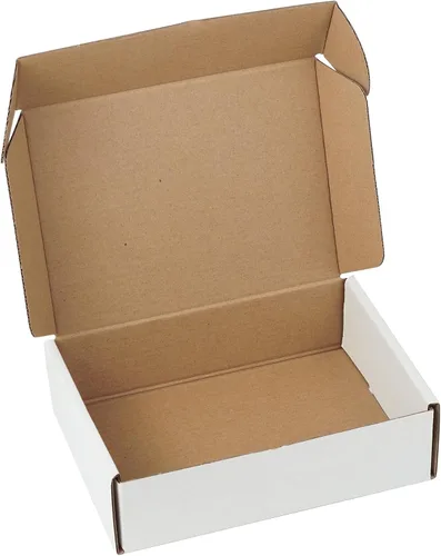 Vista 12 de Juego de 2 cajas de envío de 9 x 6 x 2 pulgadas, cajas de cartón corrugado blanco para publicidad