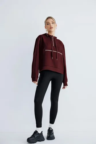 Vista 4 de Women's Thin Tunic Hoodies Long Sleeve Zip Up Sweatshirts Pullover Blouse Tops