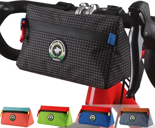 Vista 13 de Bolsa para Manillar de Bicicleta Vortika, Paquete de Cesta Frontal para Bicicleta Infantil, Bolsa Impermeable para Bicicletas, Bolsa Pequeña