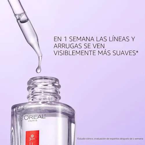 Vista 3 de L'Oreal Paris Revitalift - Suero de ácido hialurónico puro 1.5% para cara, suero antienvejecimiento para hidratar la piel y reducir las arrugas