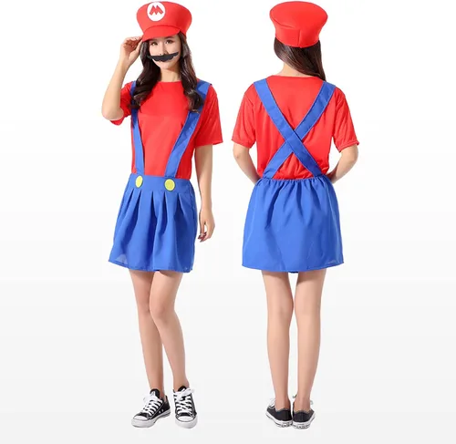 Vista 3 de VISVIC Super Costume Brothers - Disfraz de cosplay con sombrero de bigote para hombres mujeres adultos niños y adolescentes