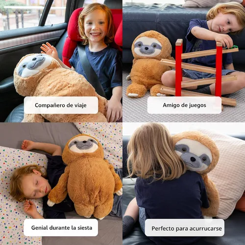 Vista 4 de Animal de peluche con peso para la ansiedad, calmante y reconfortante, 5 libras, perezoso de peluche con peso, animales de peluche para adultos