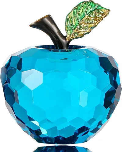 Vista 11 de Figura de manzana de cristal de Vie jeune, pisapapeles de estatua hecha a mano, adorno para decoración del hogar, artesanías de cristal