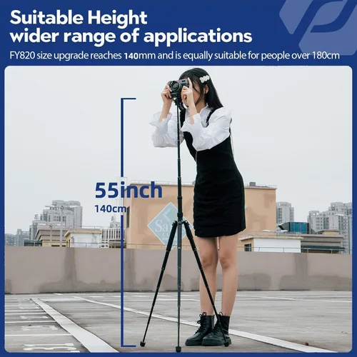 Vista 5 de Fotopro Mini trípode con soporte para teléfono con cabeza esférica desmontable para selfie stick plegado solo 8.6 pulgadas, carga máxima de hasta
