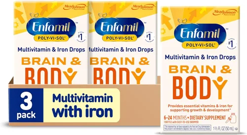 Vista 13 de Enfamil - Vitaminas para prenatales y bebés Poly-Vi-Sol 8 Multivitaminas y suplemento de hierro en gotas para bebés y niños, apoya el crecimiento