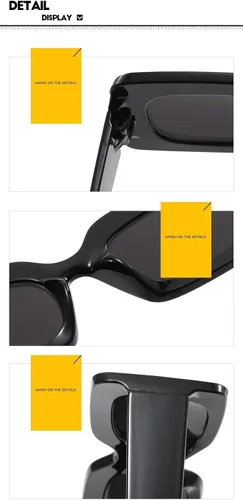 Vista 7 de GAOXIN Gafas de sol cuadradas de marco pequeño para hombre y mujer, diseño callejero, para vacaciones al aire libre (color K, tamaño 1)