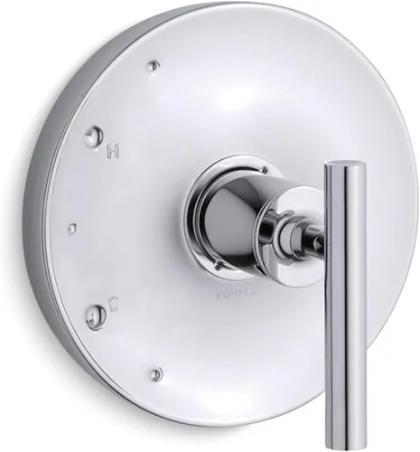 Vista 6 de KOHLER K-TS14423-4-BL Purist Rite-Temp - Moldura de válvula con manija de palanca, placa frontal con mango, solo molde, requiere válvula, negro mate