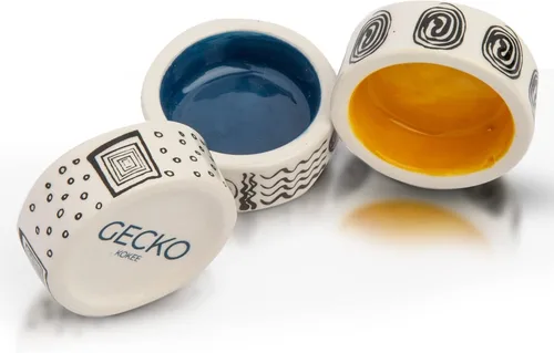 Vista 6 de 3 piezas de tazón micro colorido, tazas de riego Trantuala, cuenco pequeño para cangrejo ermitaño, cuenco de comida Gecko crestado