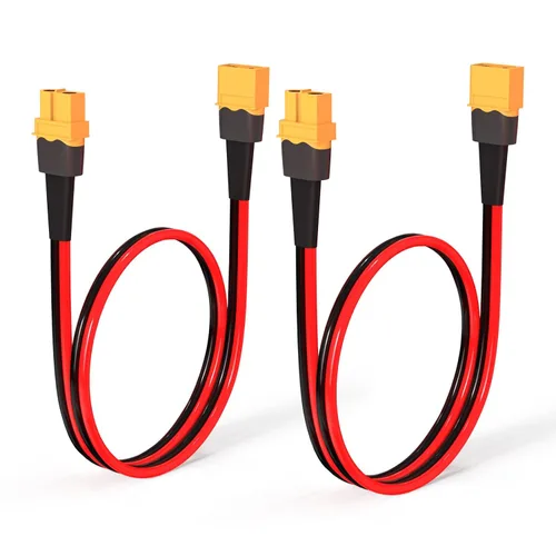 Vista 9 de ELFCULB Cable de extensión XT60 de 10 AWG de 0.5 pies, conector hembra a macho XT60 para batería RC, estación de energía portátil, panel solar
