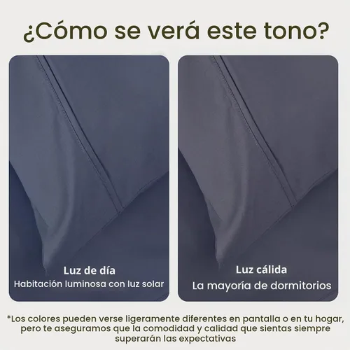 Vista 5 de Fundas de almohada de algodón de 400 hilos 13 - Azul índigo polvoriento