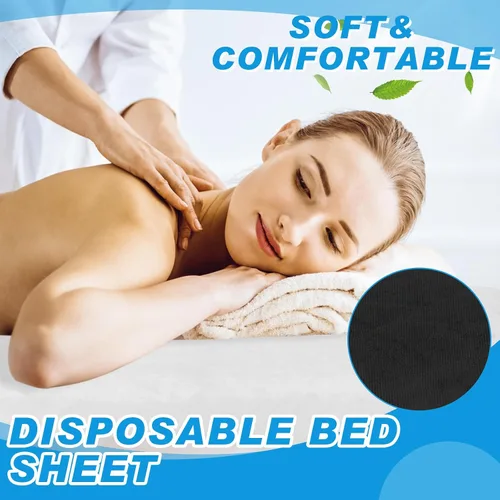 Vista 6 de Mixweer 30 piezas de sábanas de mesa de masaje a prueba de aceite e impermeables ajustables para spa de 39 x 87 pulgadas, sábanas protectoras Negro