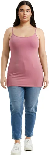 Vista 32 de Emmalise Camisola larga casual básica para mujer, con tirantes ajustables, top en capas