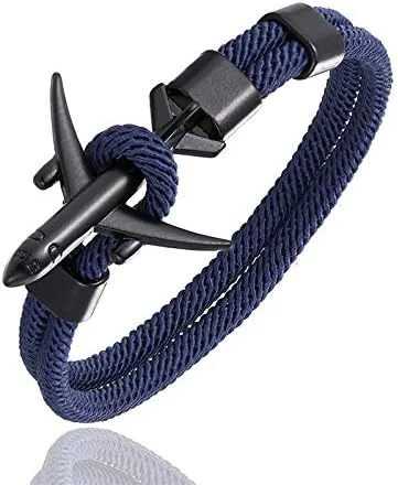 Vista 6 de Zboro 60525 - Pulsera personalizada con diseño de avión londinense para hombre, piloto y novio, avión de aviación