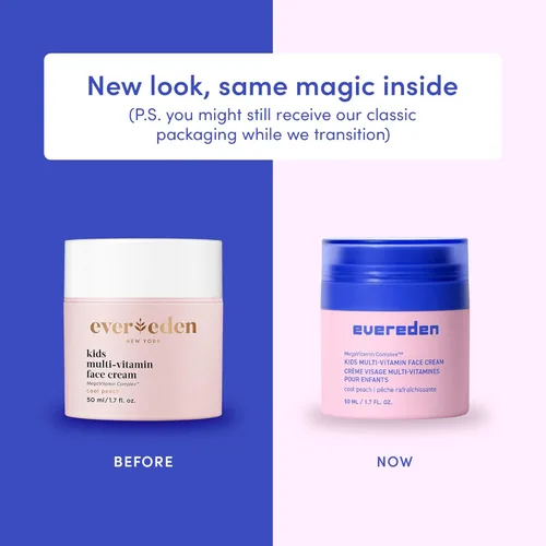 Vista 2 de Evereden Crema facial para niños: melocotón fresco, 1.7 oz. Loción facial natural y a base de plantas Hidratante facial limpio y no tóxico