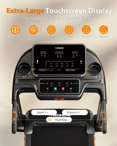 Vista 3 de Cinta de correr plegable para el hogar con inclinación, pantalla LED doble extragrande, velocidad máxima de 8.5 MPH, altavoz Bluetooth, capacidad
