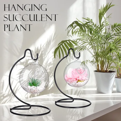 Vista 2 de Tatuo 10 piezas soportes de exhibición de adornos para Navidad, soportes para colgar adornos de bola de cristal, soportes de exhibición de terrario
