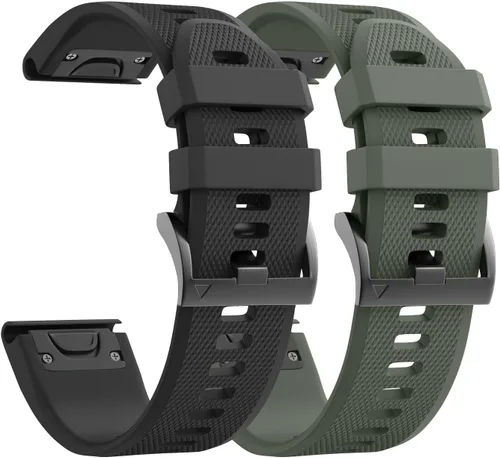 Vista 14 de ANCOOL - Correa para Garmin Fenix 5, de ajuste fácil, de silicona suave de 22 mm de ancho, correa de reloj para Garmin Fenix 5 Azul