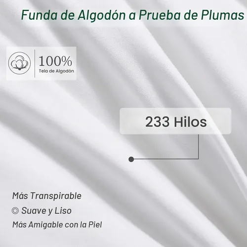 Vista 3 de OTOSTAR Paquete de 2 rellenos de cojines de plumón y plumas, 12 x 20 pulgadas, rellenos de almohada suaves y esponjosos con funda de 100% algodón