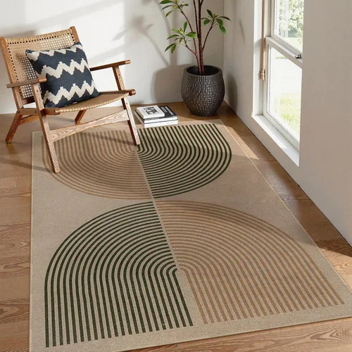Vista 82 de Lahome Tapetes geométricos para puerta de interior para entrada, alfombra antideslizante lavable de 2 x 3 negro / neutro