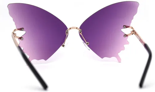 Vista 4 de Gafas de sol únicas con forma de mariposa sin montura para mujer