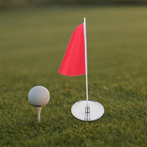 Vista 5 de BESPORTBLE Juego de banderas y tazas de palos de golf, mini taza de golf y banderas para poner golf de repuesto verde, copa de agujero para palo