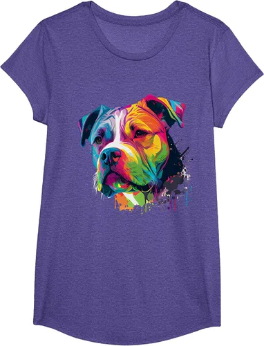 Vista 88 de Colorful American Bulldog American Bully Men Women T-Shirt Asphalt Grey