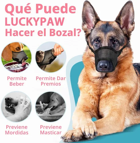 Vista 5 de LUCKYPAW Bozal para perros grandes, medianos y pequeños, pastor alemán Labrador