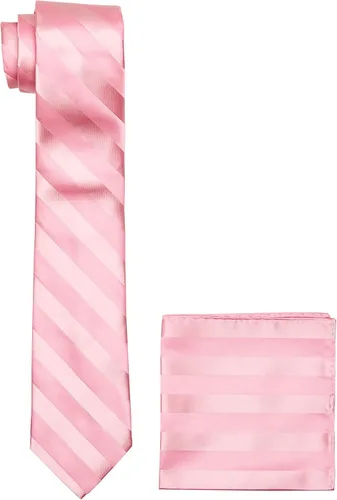 Vista 13 de Stacy Adams Conjunto de corbata de rayas formales de tejido sólido para hombre