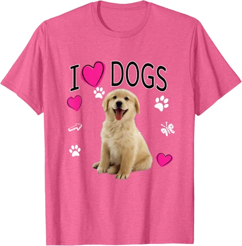 Vista 28 de Camiseta I Love Dogs - Camiseta Golden Labrador retriever, Azul Negro