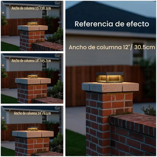 Vista 7 de MVBT Luces de poste al aire libre con cableado fijo, luces de columna de 7.9" AC100-240V, luz de pila moderna impermeable, luz de tapa de poste
